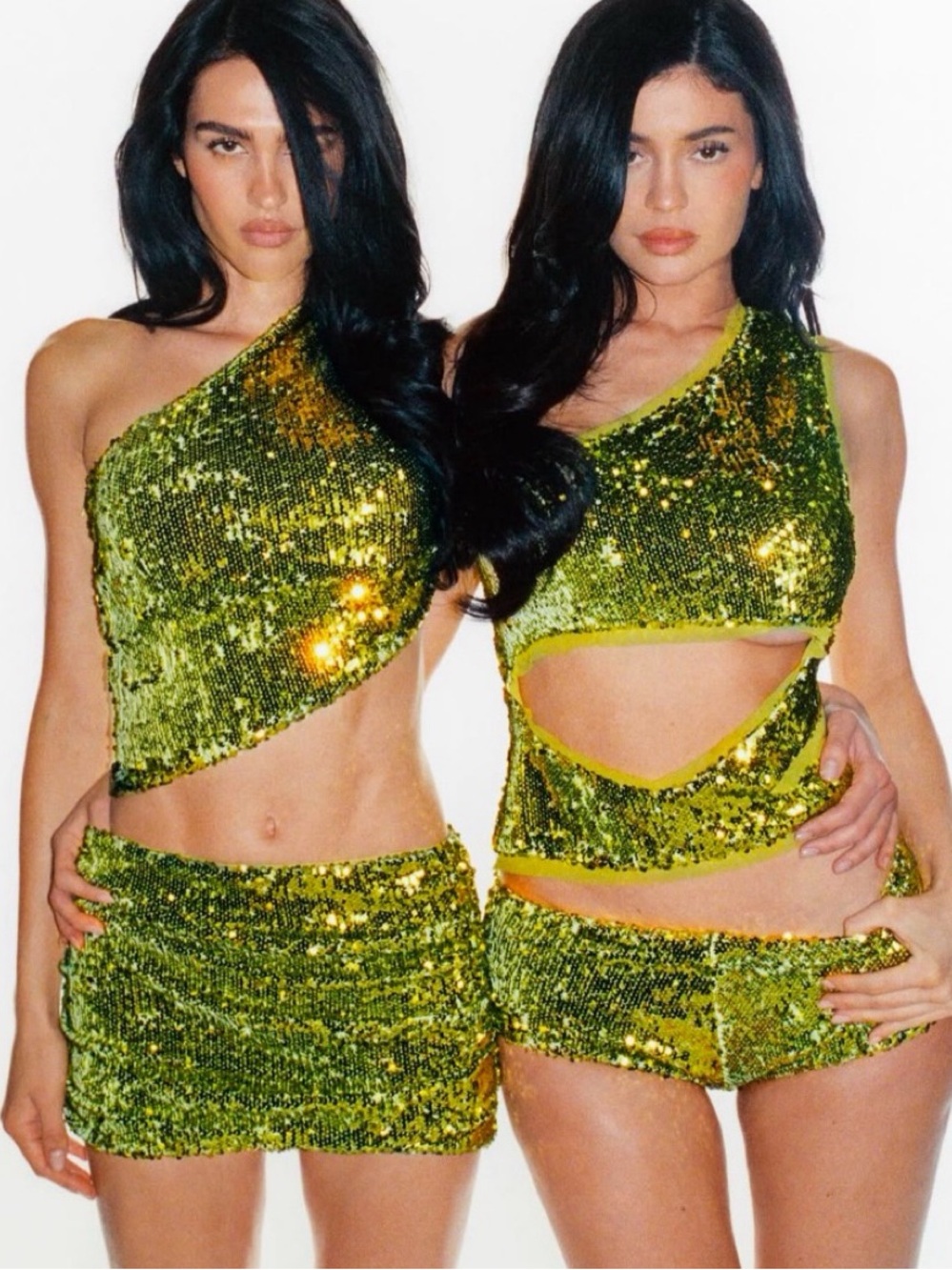 Khy Green Sequin Asymmetric Top